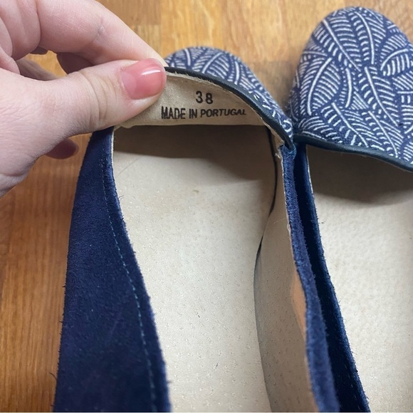 M. Moustache sustainable leather blue women loafers leaf print size EU 38. - Picture 3 of 12